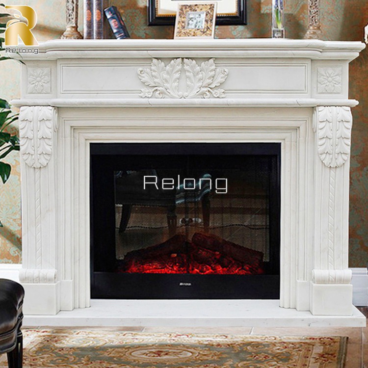 French-Modern-Styles-Hand-Carved fireplace