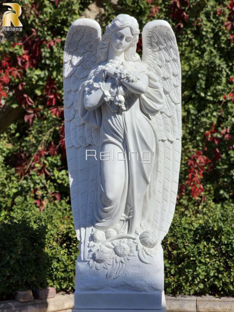 cemetery marble angel statues-Relong Art Sculpture