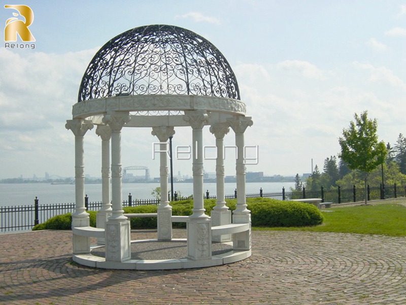 decorative outdoor marble gazebo for sale-Relong Art Sculpture1