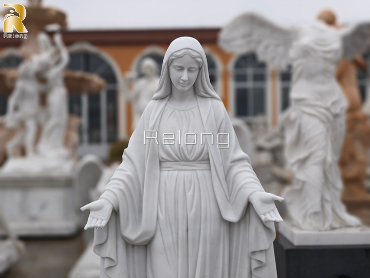 details of vrigin mary sculpture