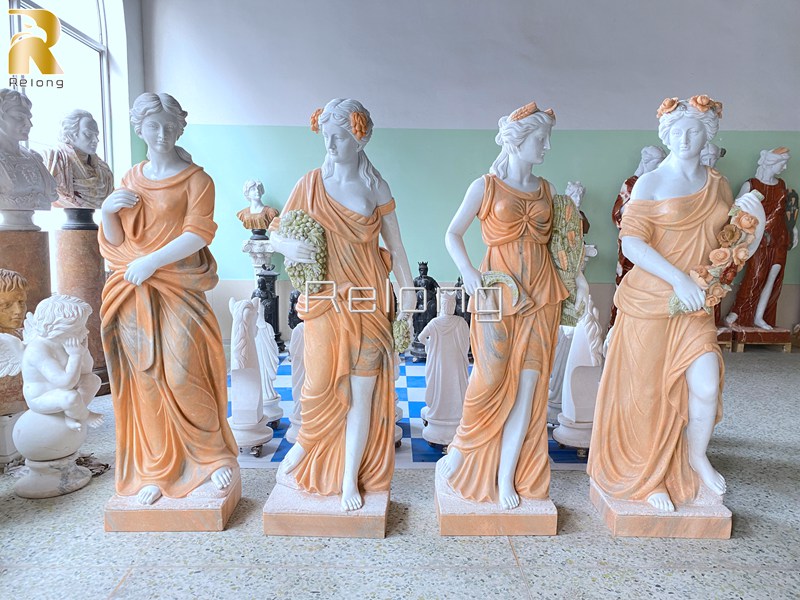 different colors of marble season statue-Relong Art Sculpture