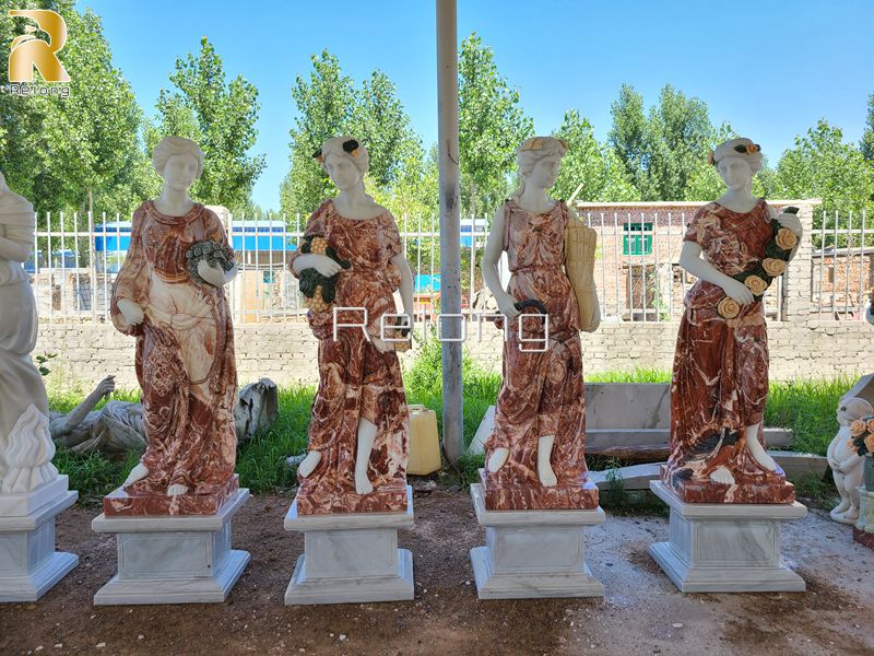 different colors of marble season statue-Relong Art Sculpture2