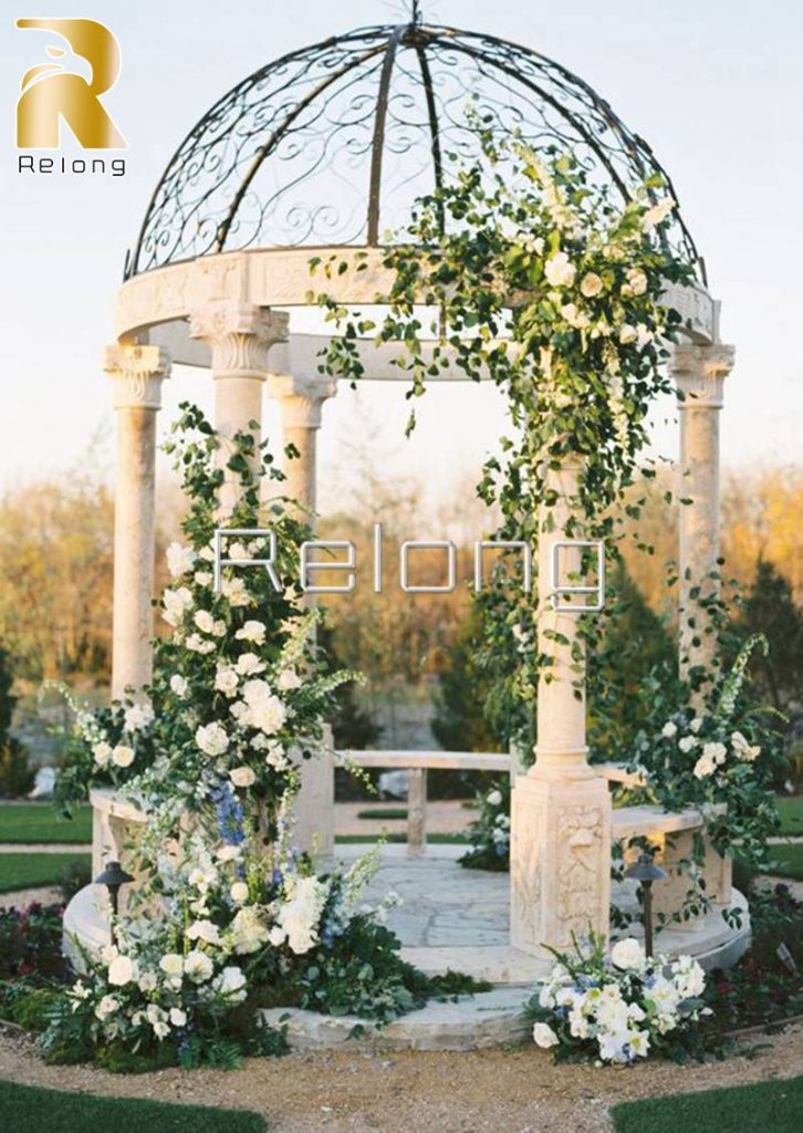 dome marble gazebo-Relong Art Sculpture