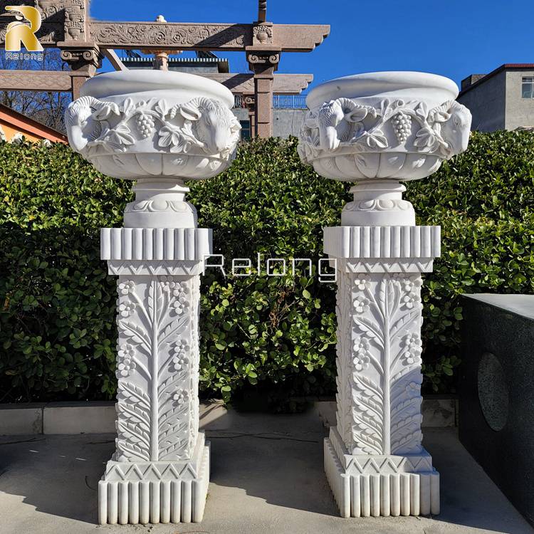 exquisite large marble planter