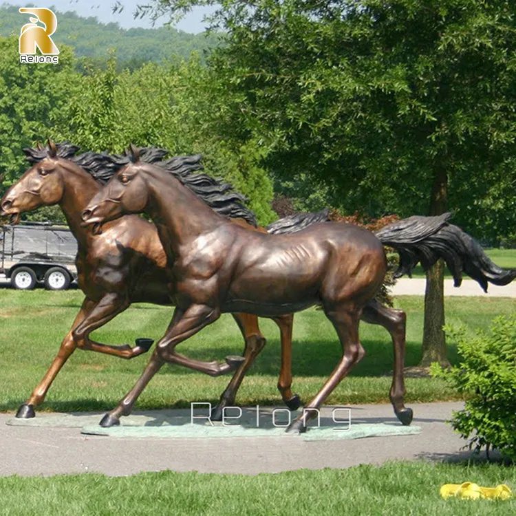 Life-size Bronze Arabian Double Horse Statue for Sale BHS-001