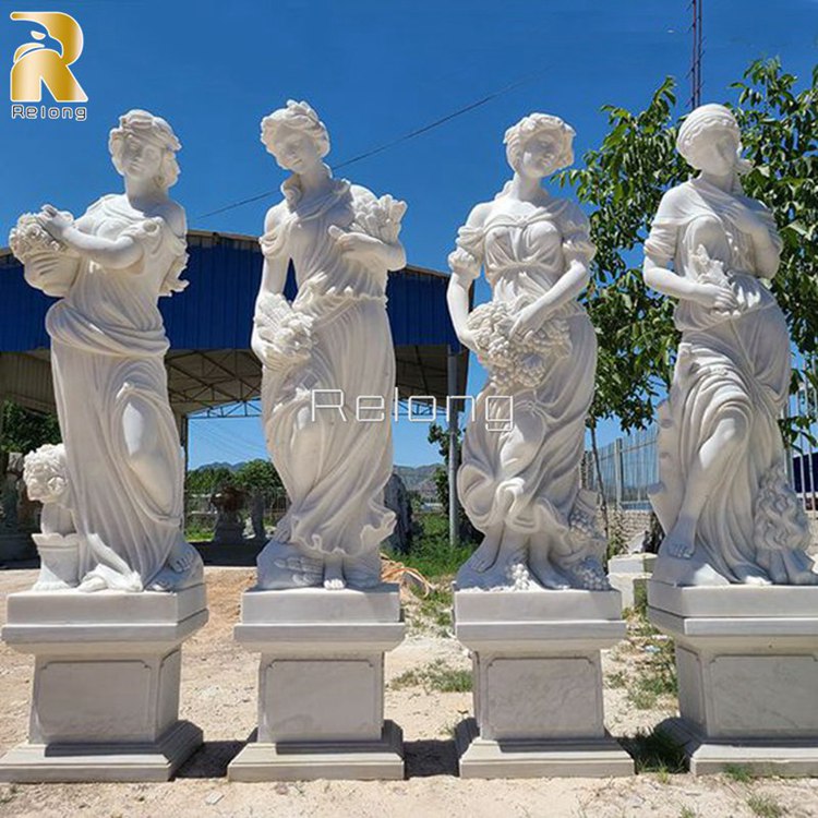 Classic Four Season Garden Statues in White Marble Supplier MFSS-001