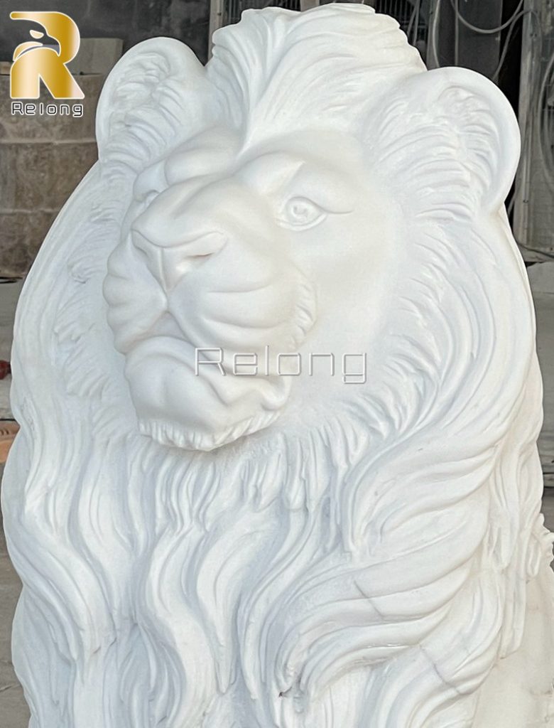 hand carved lion sculpture-Relong Art Sculpture