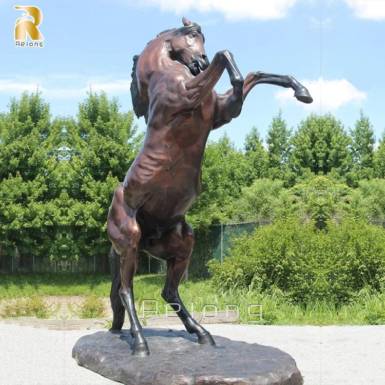 life-size jumping horse statue-Relong Art Sculpture