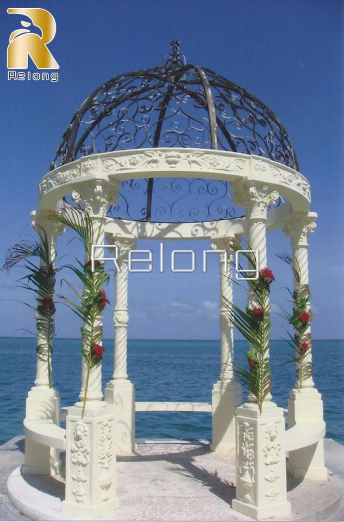 marble gazebo with dome-Relong Art Sculpture