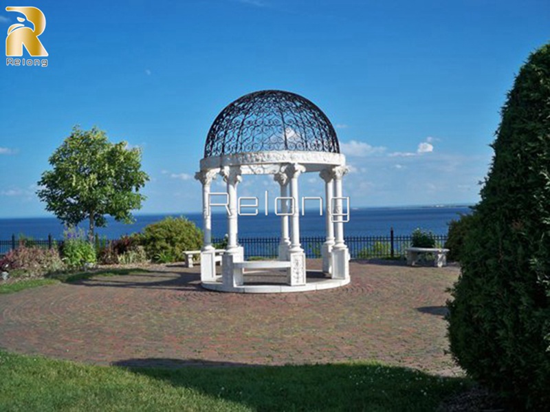 marble gazebo with dome-Relong Art Sculpture1