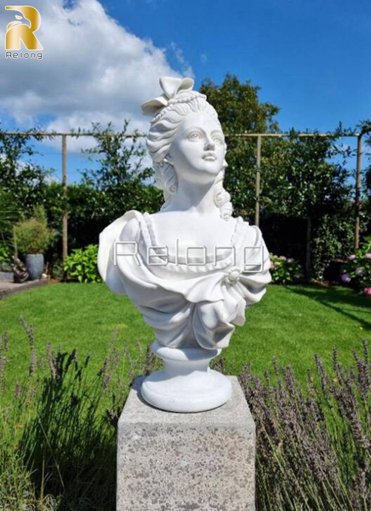 Classic Marble Bust Of Veiled Lady Statue - Relong Art Sculpture