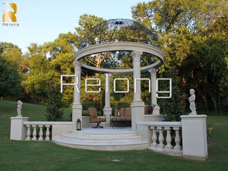 natural white gazebo for outdoor decor-Relong Art Sculpture