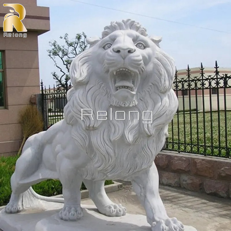 pair of resting lion statue-Relong Art Sculpture1