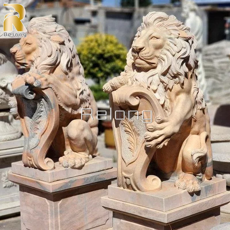 realistic lion statue for garden -Relong Art Sculpture 3