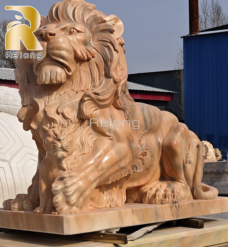 realistic lion statue for garden -Relong Art Sculpture