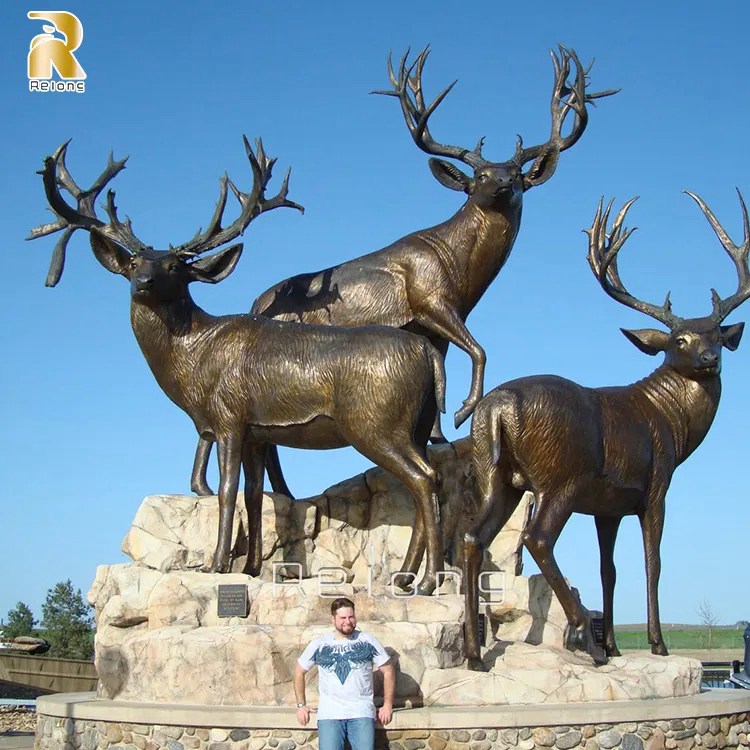 realistic outdoor deer statues for sale-Relong Art Sculpture.