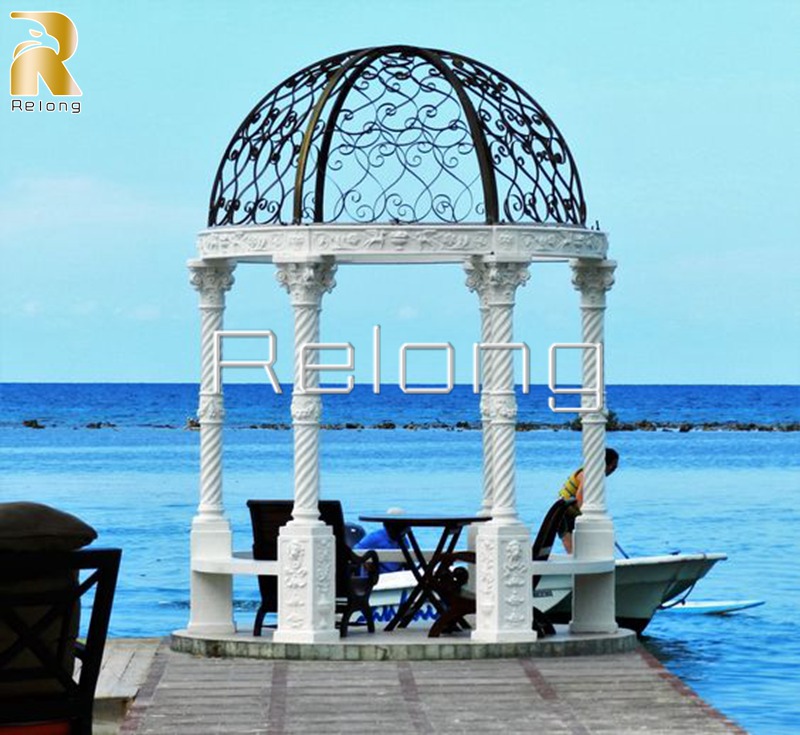 stunning marble gazebo for garden-Relong Art Sculpture