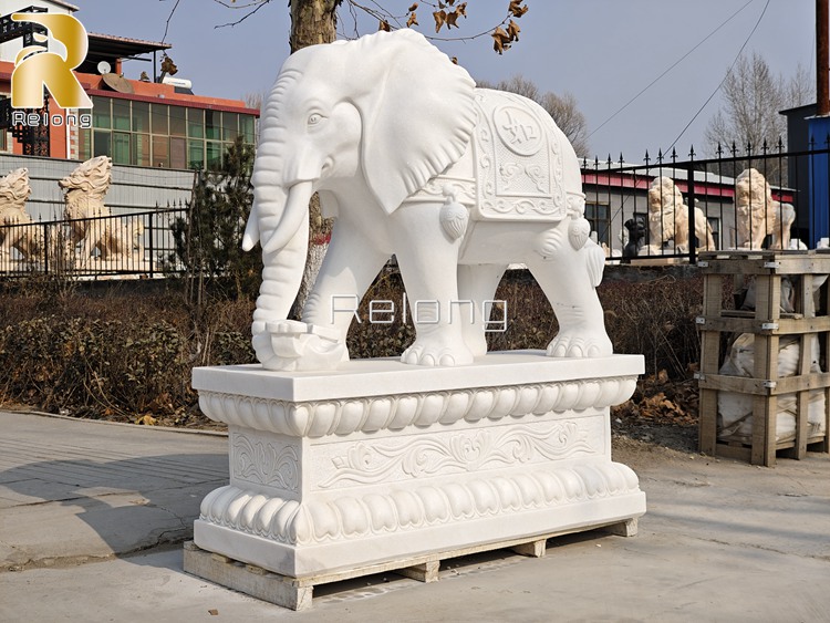 white life-size elephant statue-Relong Art Sculpture,