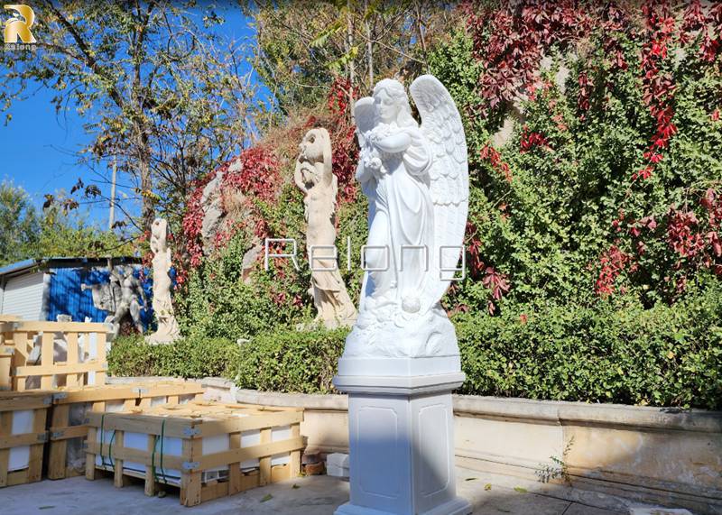 white marble angel statues-Relong Art Sculpture