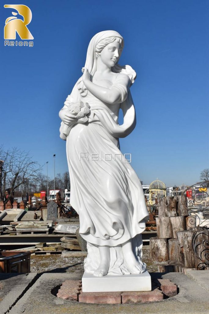 white marble goddess of seasons statue-Relong Art Sculpture2