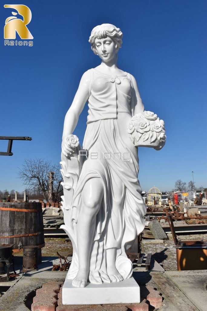 white marble goddess of seasons statue-Relong Art Sculpture3