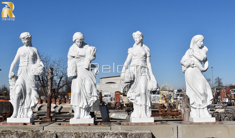 white marble goddess of seasons statue-Relong Art Sculpture4