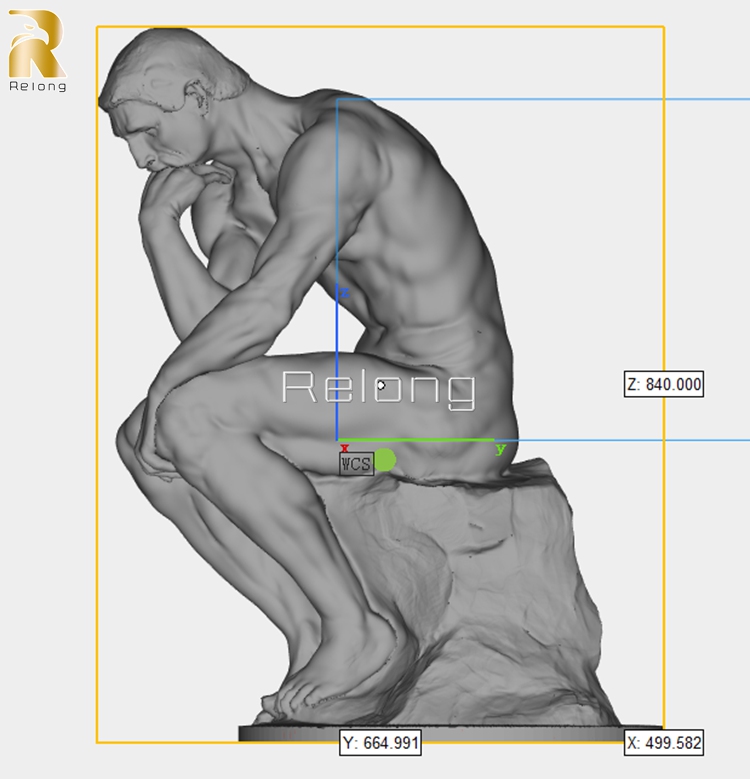 3d model of thinkingmanstatue