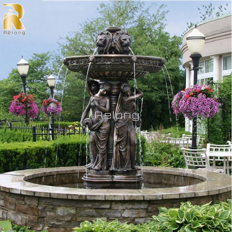 Outdoor Bronze Water Fountain with Figure Statues RLBF-001