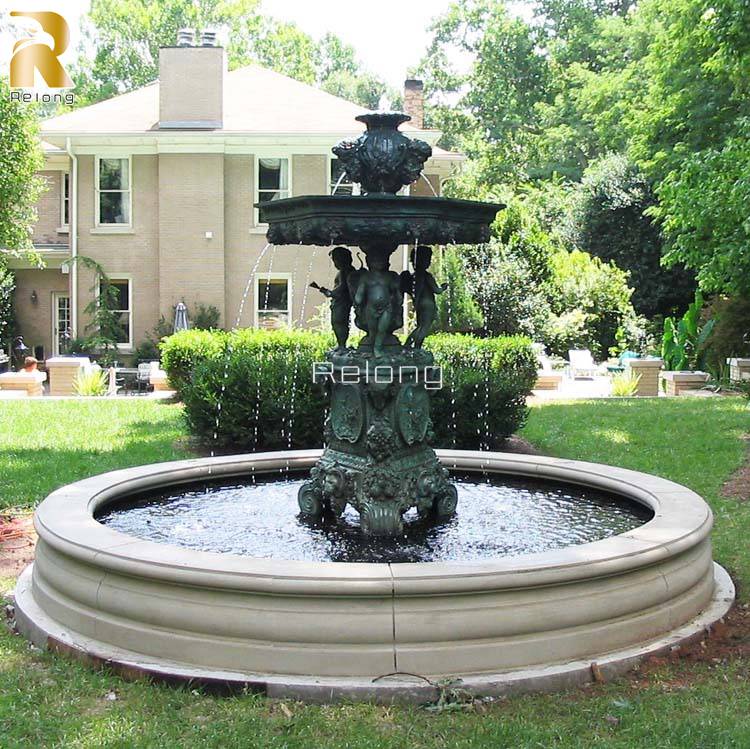 antique bronze water fountain