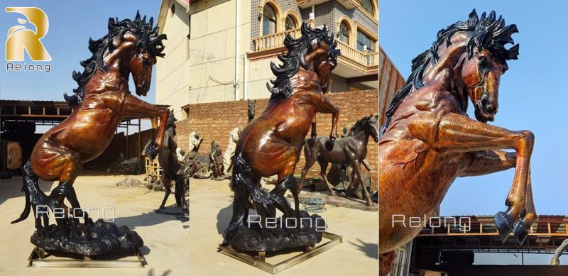 bronze horse statue deatils