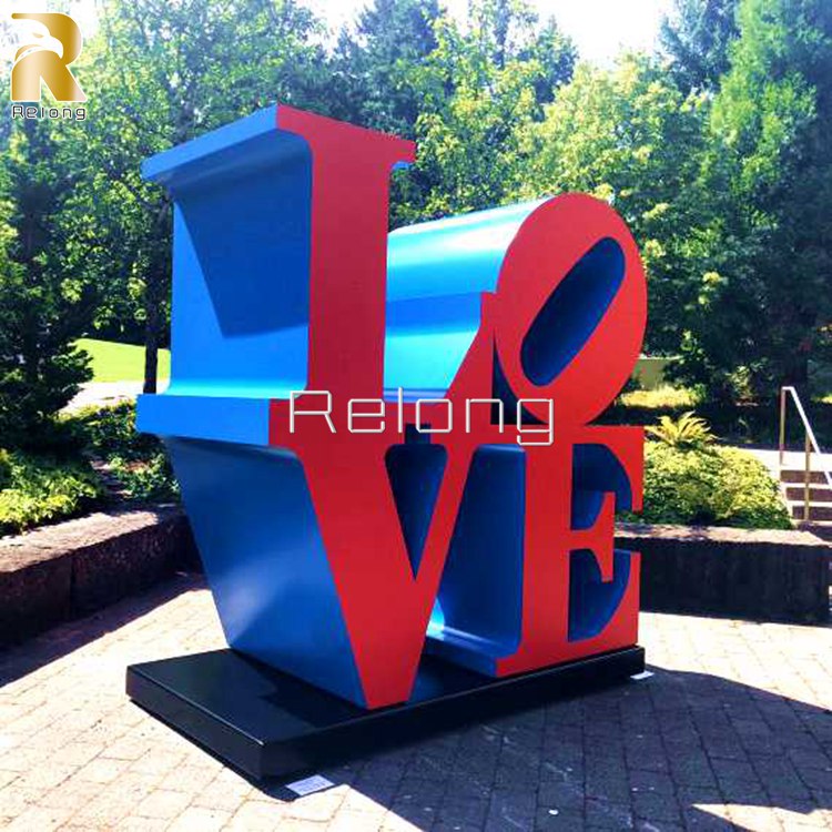 Romantic Robert Indiana Love Stainless Steel Sculpture for Sale RLPMS-002