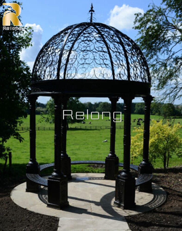 delicate cast gazebo statue decor