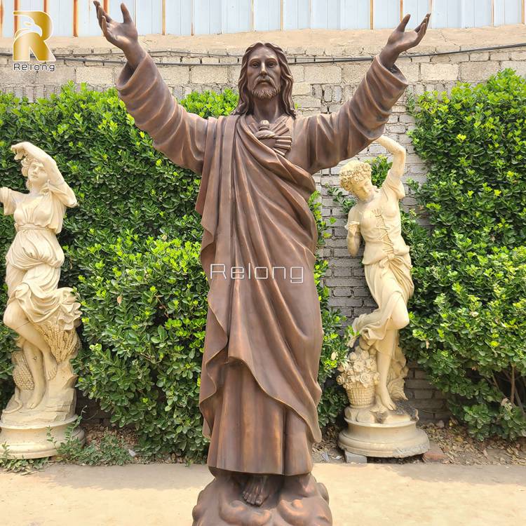 Custom Life-size Bronze Jesus Statue With Hand Opened RBJS-001