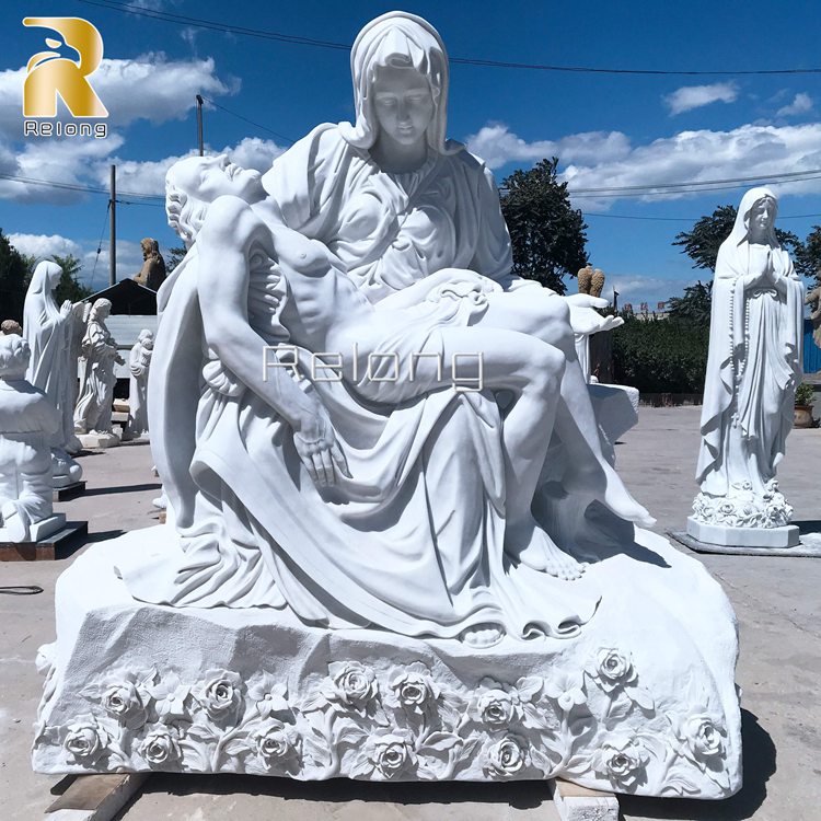 Life-Size Catholic Marble Pieta Replica Statue for Sale RMRJS-003