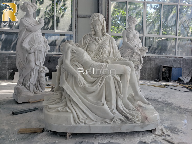 Life-Size Marble Pieta Replica Statue - Relong Art Sculpture