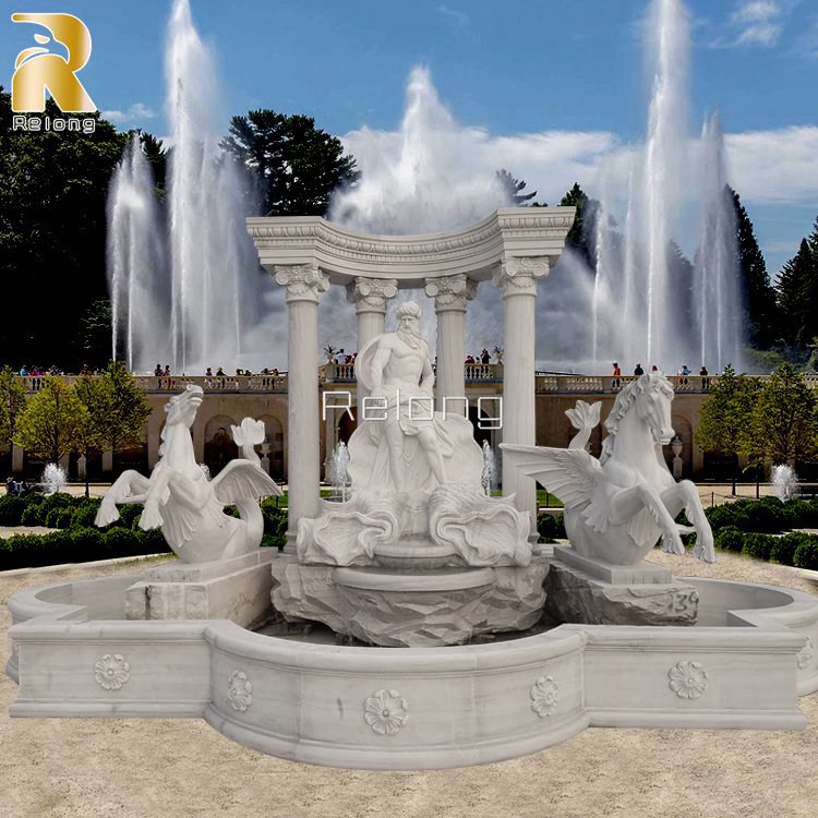 Outdoor Large Marble Trevi Water Fountain Replica for Sale RLMLFT-003