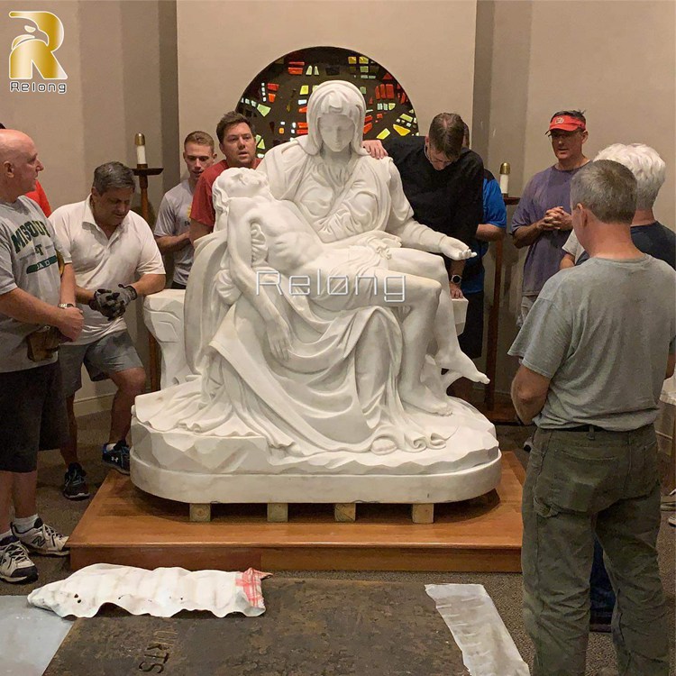 Life-Size Marble Pieta Replica Statue - Relong Art Sculpture