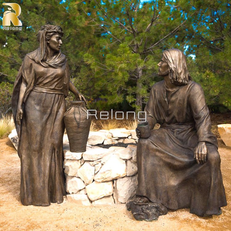 outdoor bronze seated jesus statue