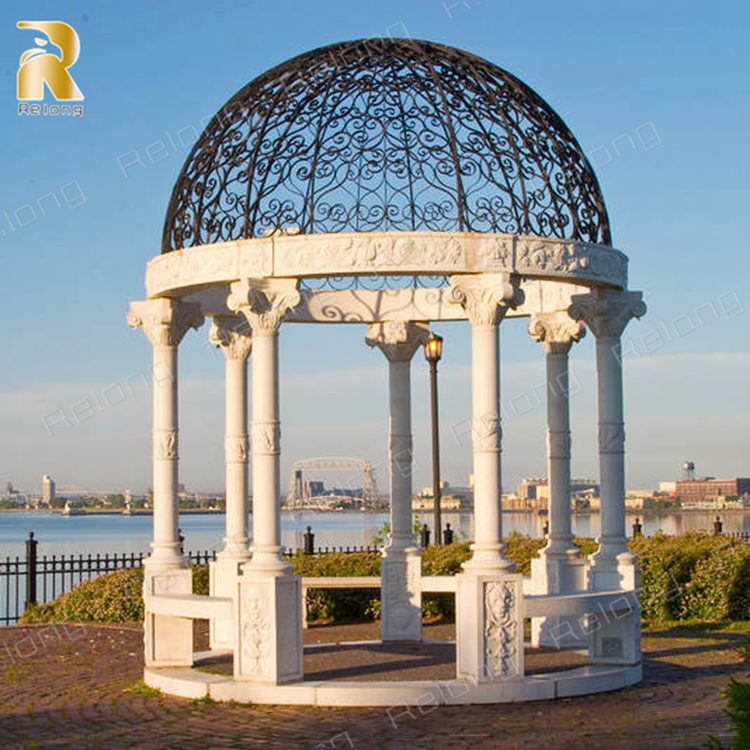 Natural Elegant Marble Gazebo Outdoor Ornaments for Sale RMGC-001