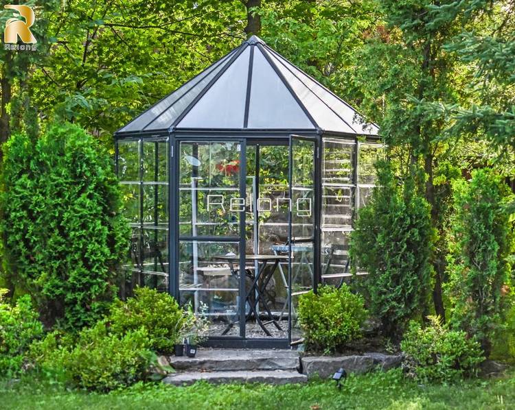 wrought iron decorative gazebo with roof