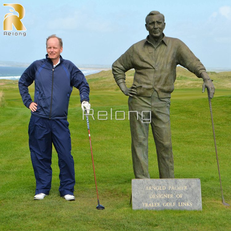 bronze golfer statue