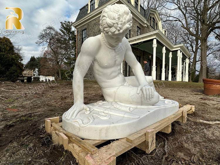 natural white marble statue for yard