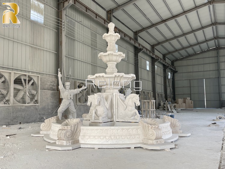 white marble fountain -2