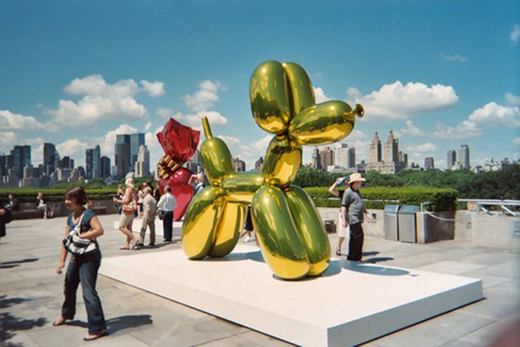 1-Large balloon dog sculpture- Jeff Koons