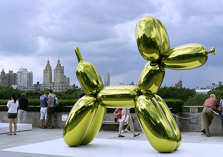 1- Large balloon dog sculpture- Jeff Koons