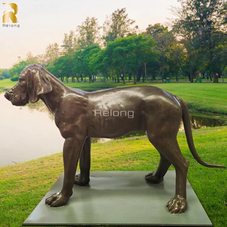 custom life size bronze dog statues