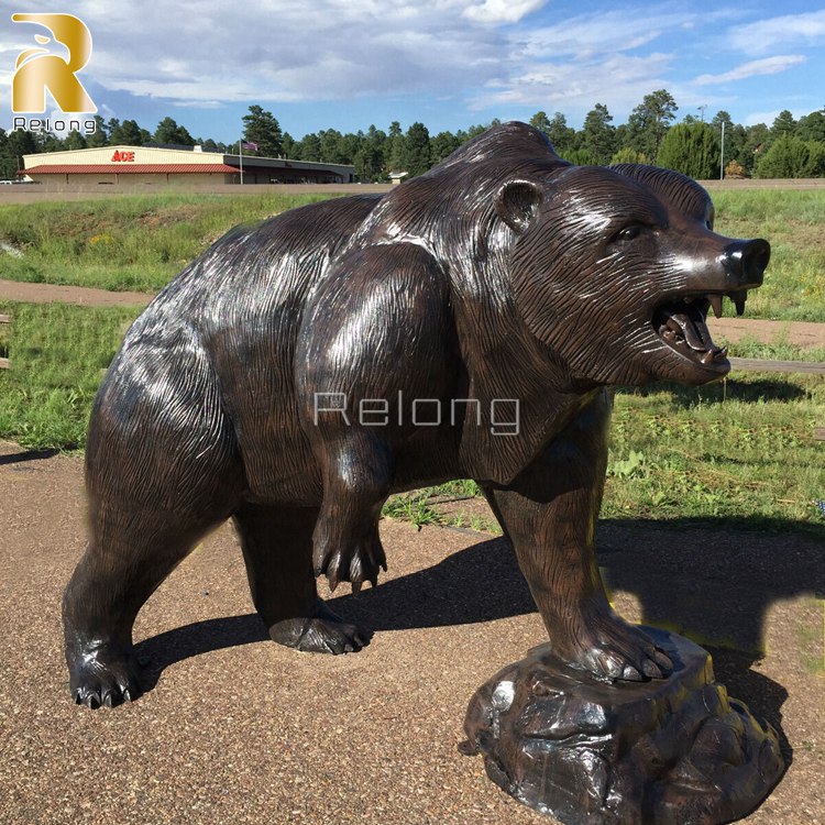 custom outdoor bronze grizzly bear statue