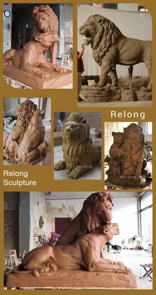 detailed bronze lion statues manufacturering