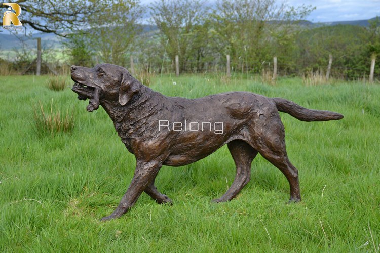 large bronze dog statue.