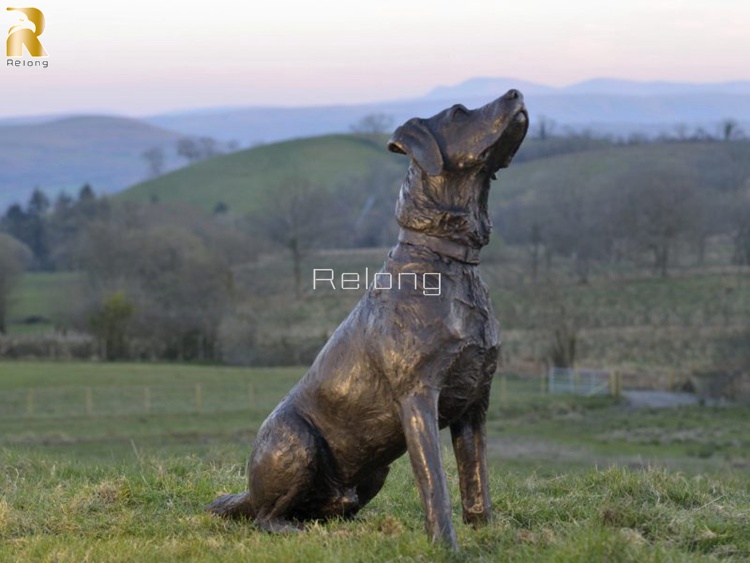 large bronze dog statue